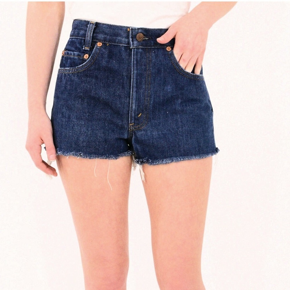 70s Vintage Levis Cut Off Shorts Womens 0 Indigo Wash Raw Denim Booty Festival